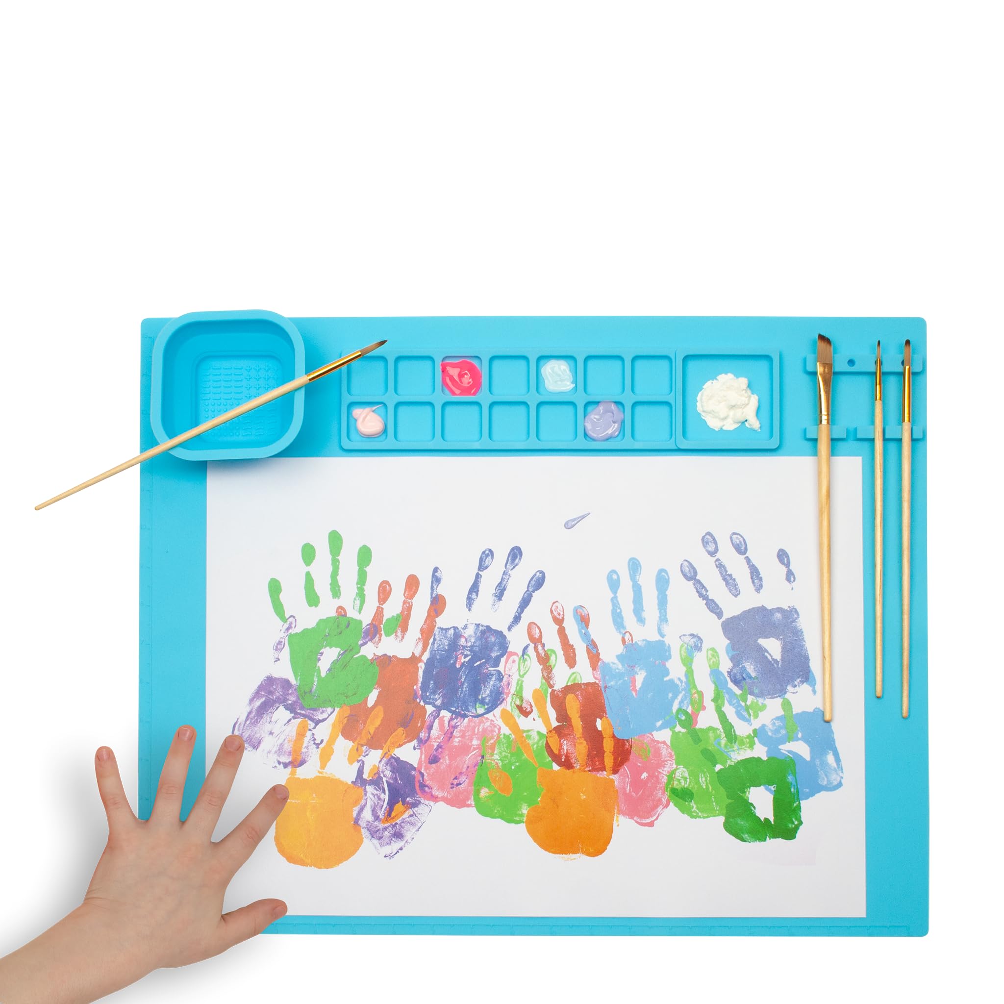 Tapis en silicone WEDO avec palettes de mélange et porte-pinceau
