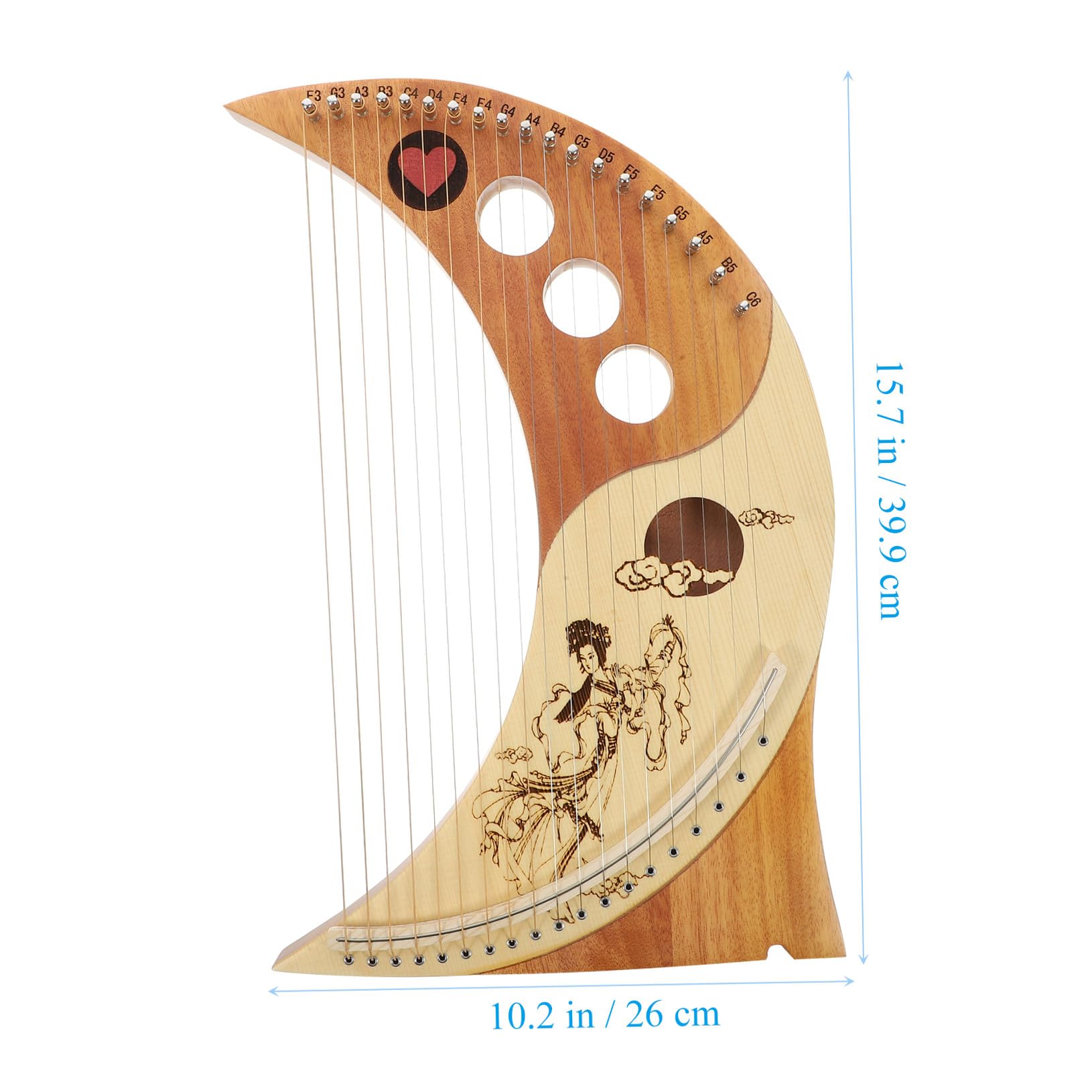 SUPVOX Arpa Lira in Legno di Cedro 19 Corde, Strumenti Musicali Portatile Corde Sostituibili e Accessori Extra