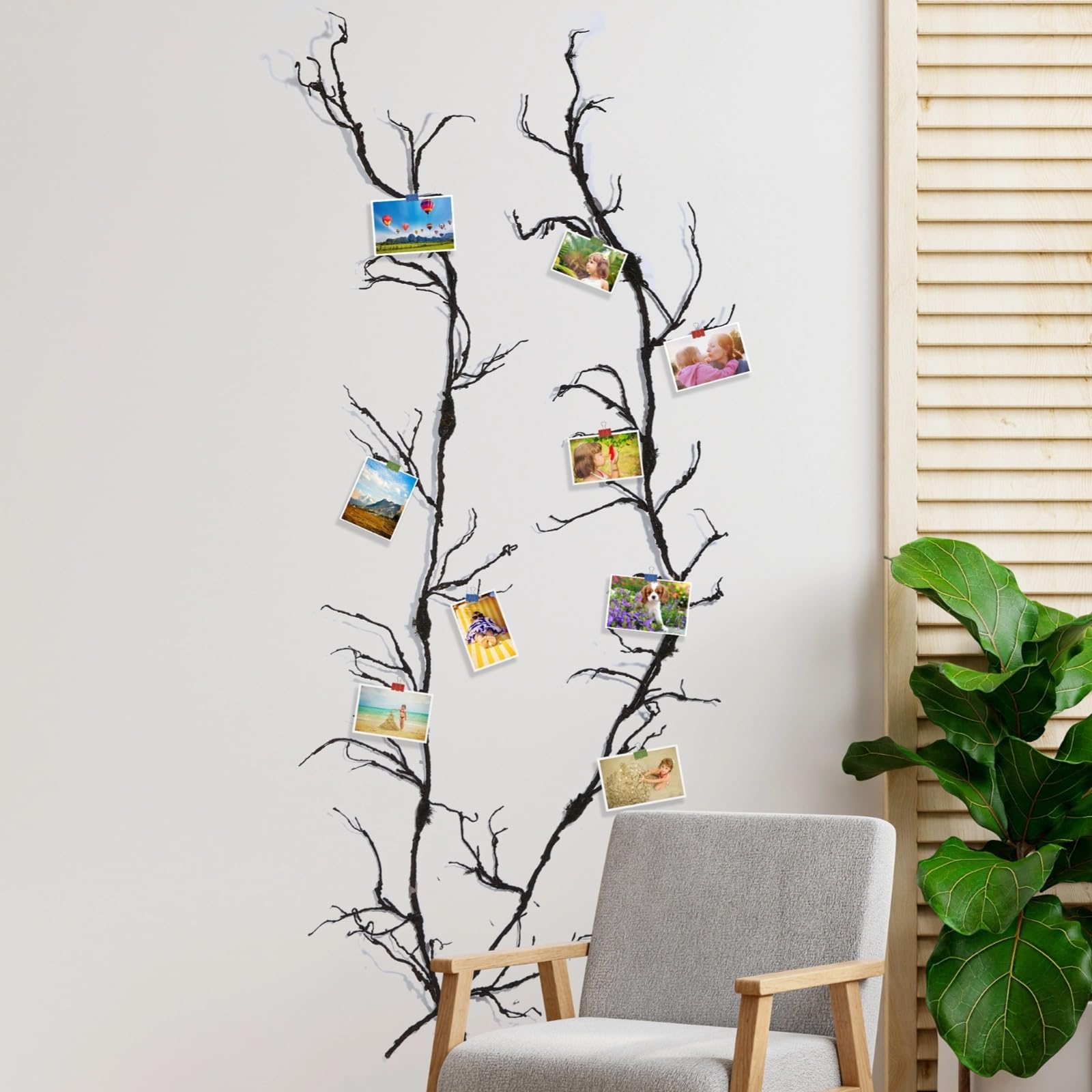 Árbol de pared flexible de 98 pulgadas con ramas moldeables para fondos decorativos