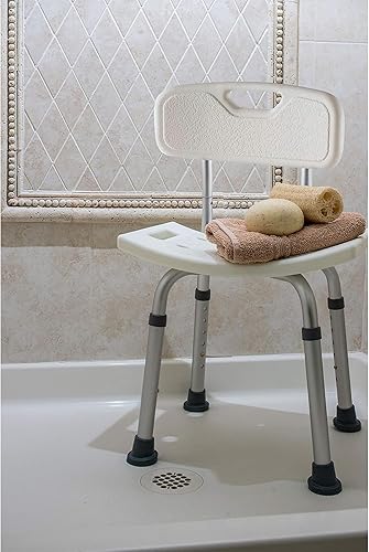 Miniatura 10 de Dr. Kay's Silla de ducha ajustable para ducha interior con soportes únicos de barra transversal resistente, taburete de ducha para la bañera
