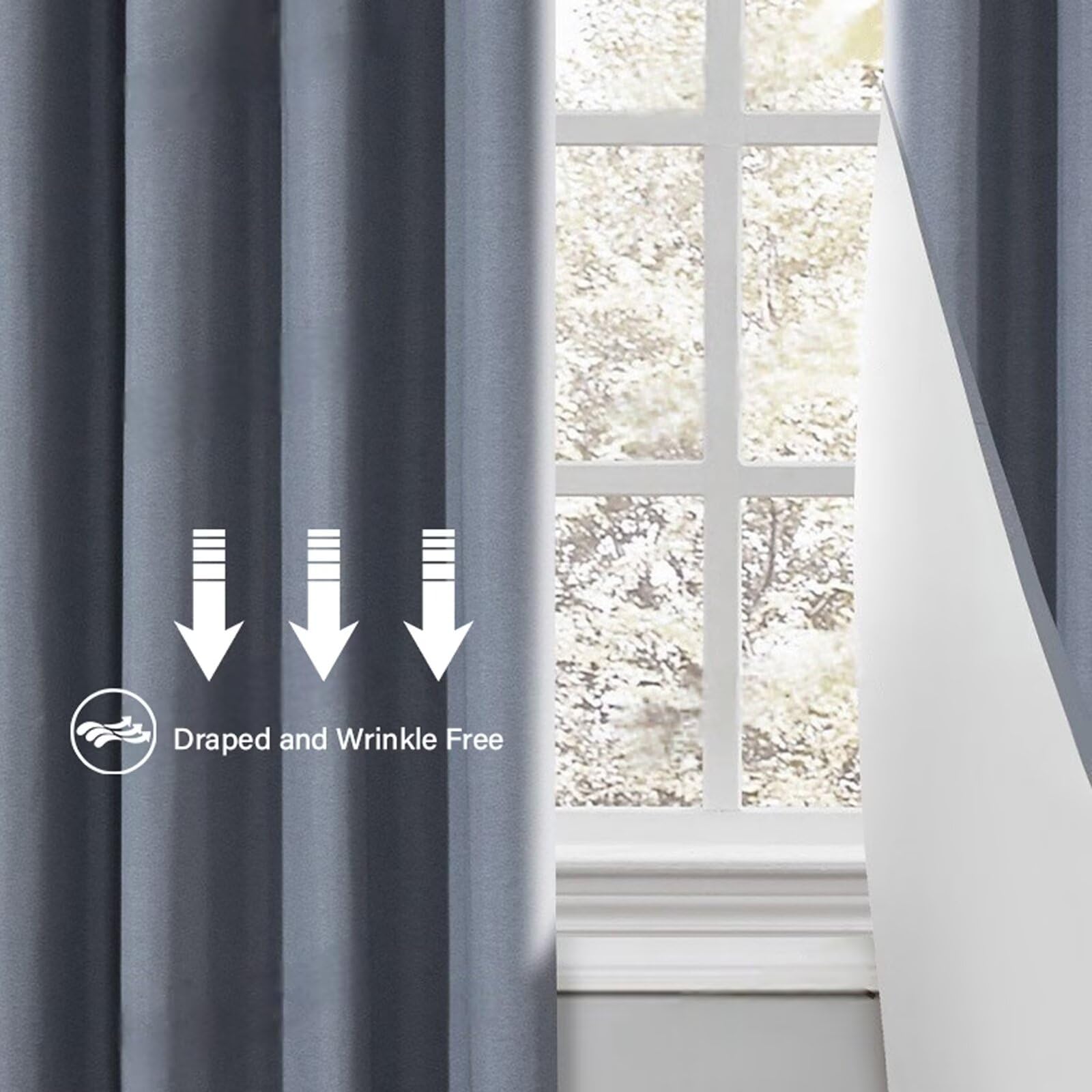 SSWH Rideaux Occultants Thermiques à Oeillets, Rideau Occultant Thermique Isolant Anti UV, Rideaux Opaque Draperies Unis pour Chambre et Salon (Gris, 107 x 244cm)