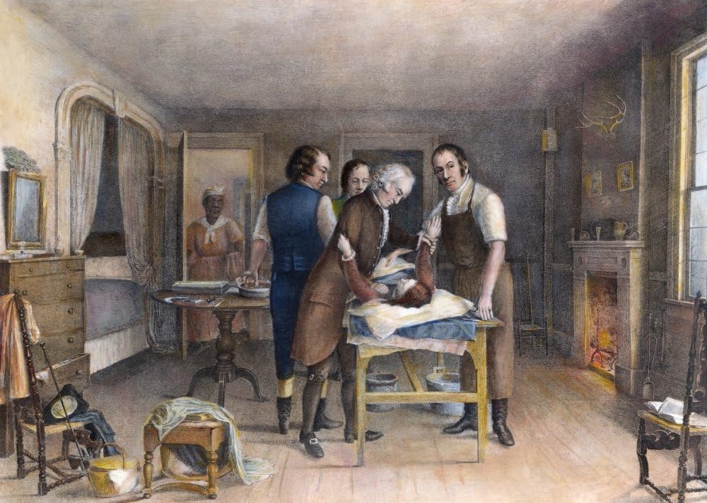 Ephraim Mcdowell 1809 Ndr Ephraim Mcdowell Performing The First Recorded Operation In Ovarian Surgery In The United States At Danville Kentucky In December 1809 Lithograph 19Th Century Poster Print by