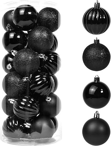 Adornos de bola de Navidad, 24 unidades, para decoración de árbol de Navidad, decoraciones de bolas de Navidad inastillables para decoración de
