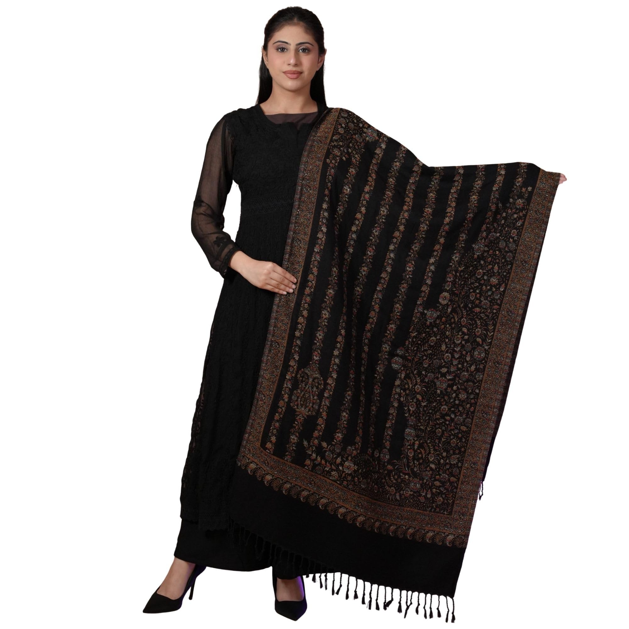 Women's Shawl Acrylic Woven Black Variant 6-image-49