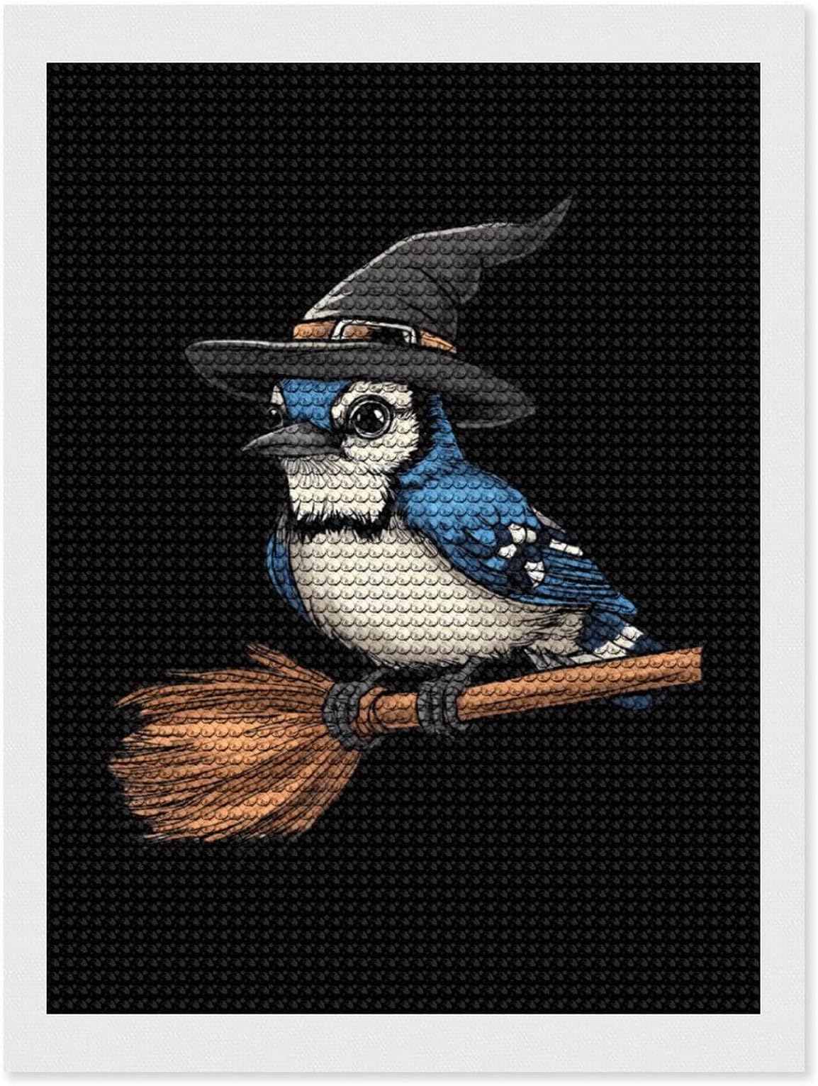Blue Jay Witch Wizard Custom Diamond Art Painting Kits for Adults Vertical Full Drill Picture for Home Wall Decor