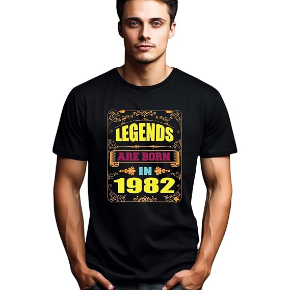 Personalized 1982 Birthday Shirt For Men - Vintage 42nd Birthday Gift Tee, Built In (Birth Year) Design