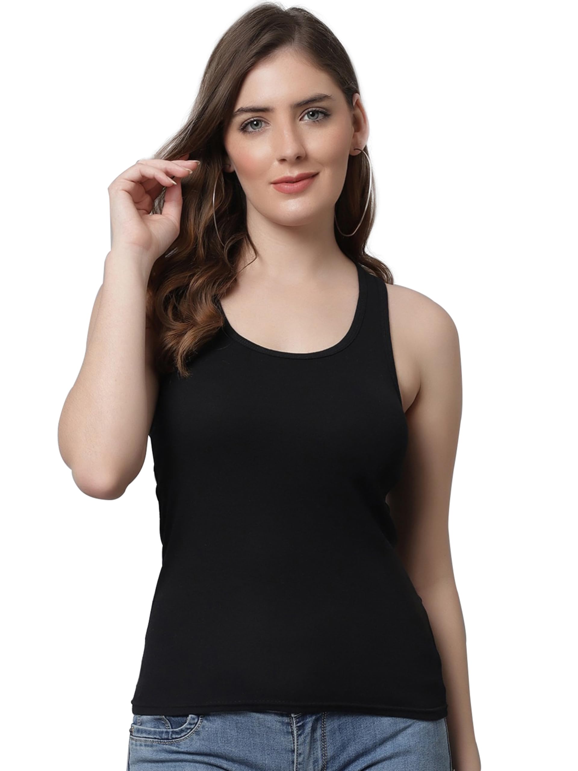 eleg & stilance Women's Camisole Sando Tops Innerwear Sleeveless Tank Top Cotton Round Neck Gym and Workout Spaghetti Tops to Size-picture-35