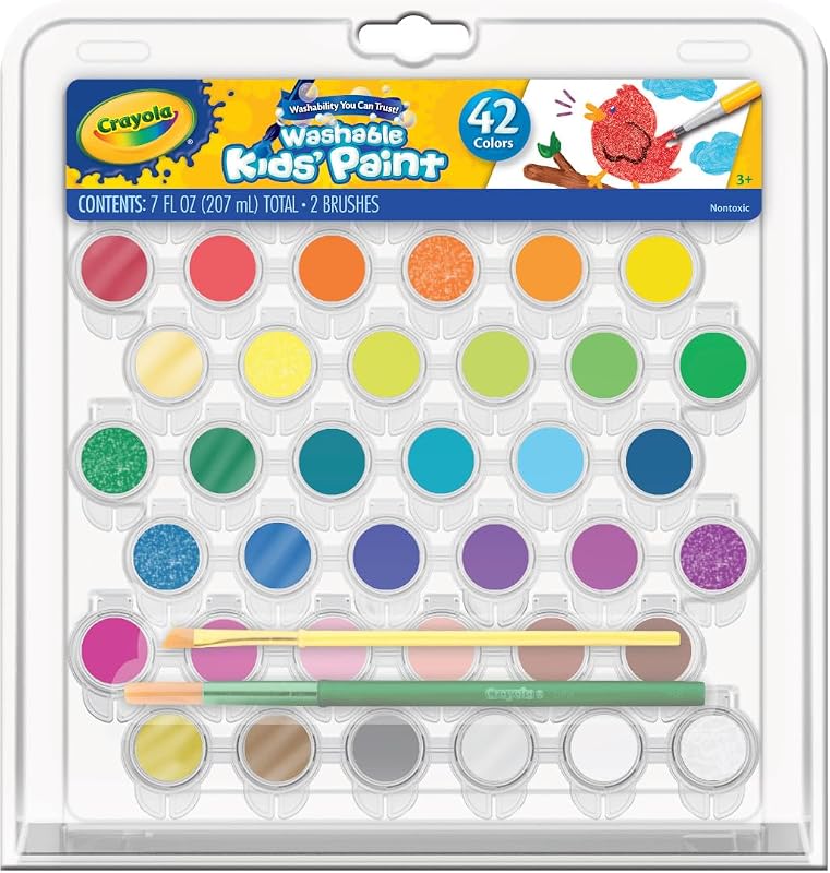Kids Washable Paint Set, 42 Ct. Gift for Kids, Ages 3, 4, 5, 6, 7, Assorted