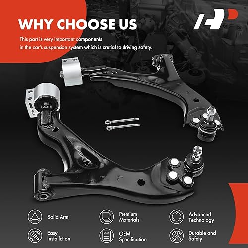 Miniatura 5 de A-Premium 2 brazos de control delanteros inferiores, con rótula y buje, compatibles con Chevrolet Equinox 2005-2009, Saturn Vue 2002-2007, Pontiac