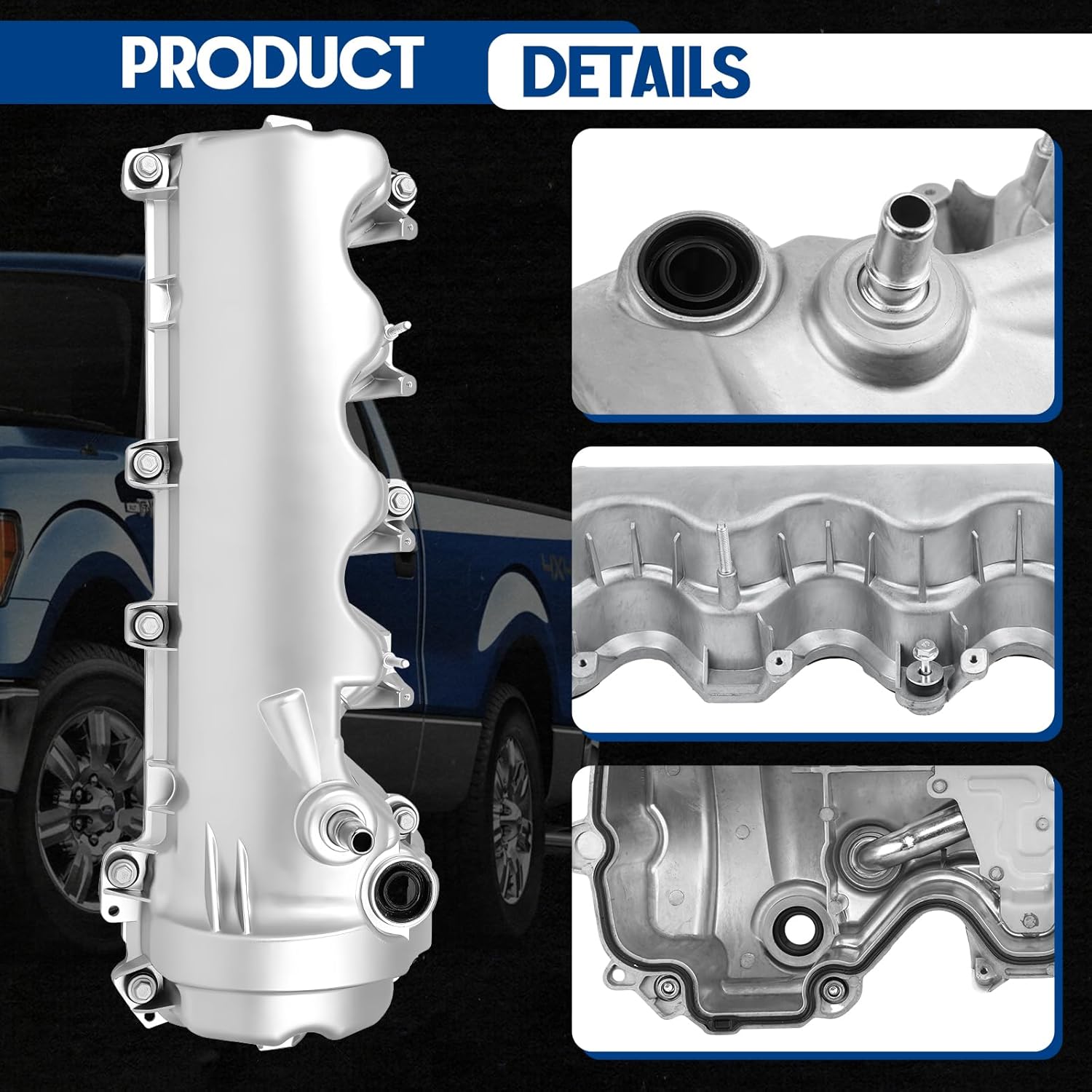 BILLOWY Engine Valve Cover Driver Side 264-909 Compatible with Ford F-150 Mustang Lincoln Navigator V8 4.6L 5.4L #9L1Z6582C.