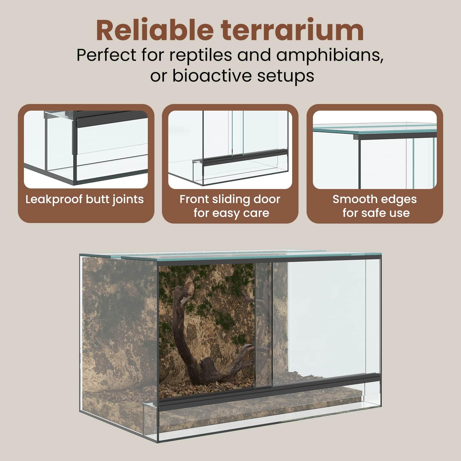 vidaXL Terrarium z przechowywaniem przezroczysty 50 x 30 x 30 cm Szkło