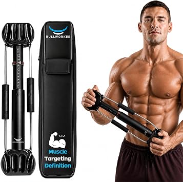 Bullworker Steel Bow 20" Isometric Close Grip Chest and Arms Expander | Isometric Exercise Equipment for Arms, Chest, Back, Shoulders, Core, Biceps, Triceps, Abs - Strength Training Equipment