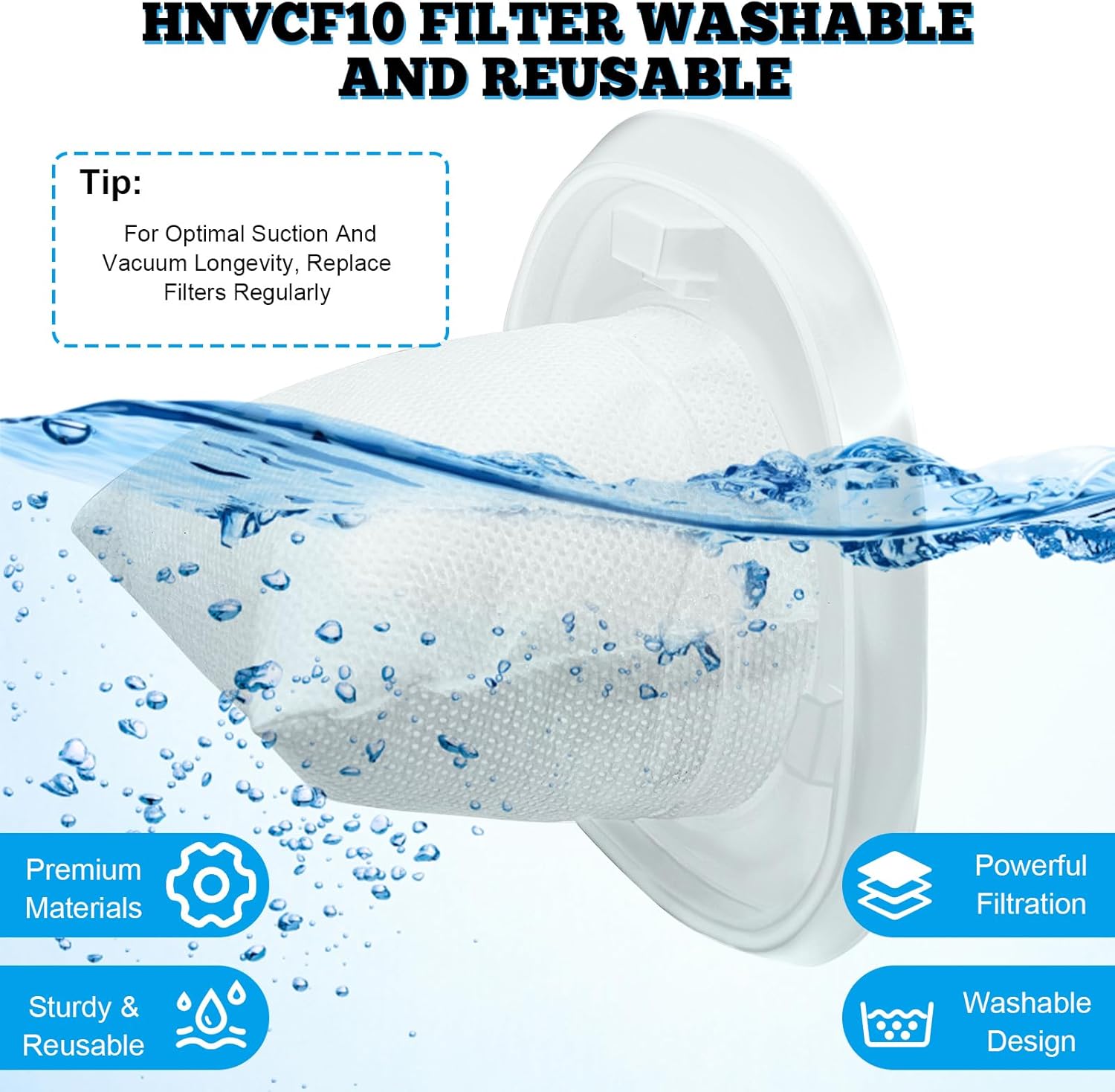 HNVCF10 Replacement Filters for Black and Decker Dustbuster Hand Vacuums HNVC215B10, HNVC115B22, HNV215B12, HNVC215BW52, HNVC115J06, HNVC115J22, HNVC115JB06, HNVC220BCZ01, HNVC220BCP07,6 Pack - Image 5