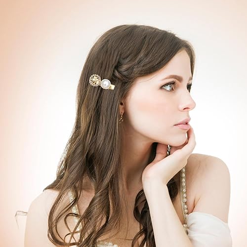 Miniatura 6 de 5 pinzas para el cabello con diamantes de imitación vintage, diamantes de imitación brillantes, horquillas de cocodrilo, pasadores de pelo de