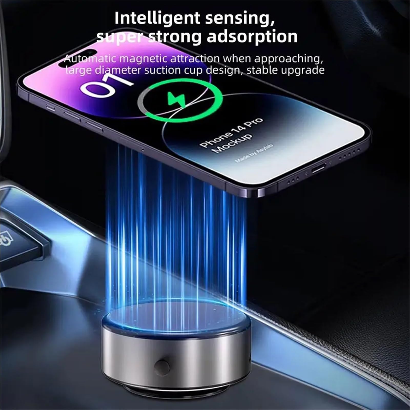 Soporte Movil Coche X8/M8 ricarica wireless design semplice supporto per telefono cellulare supporto per auto adsorbimento magnetico sottovuoto ultra stabile Accesorios Coche(X8 black)