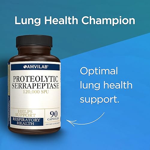 Miniatura 3 de Enzimas serrapeptasa proteolíticas - 120,000 SPU - Apoya la circulación, la digestión y la salud respiratoria - Apoya la salud sinusal e inmune -