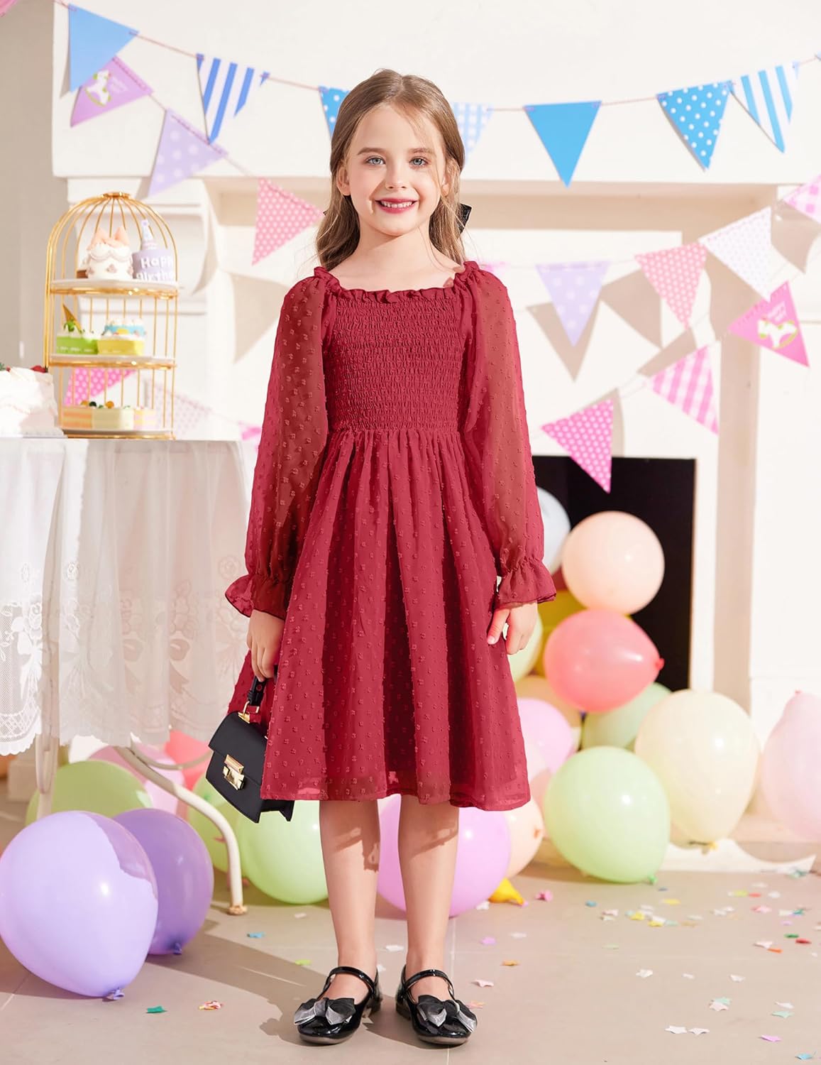 Arshiner Girl Tulle Dress Winter Long Sleeve Teen Girls Party Casual Dresses 5-14Y - Image 9