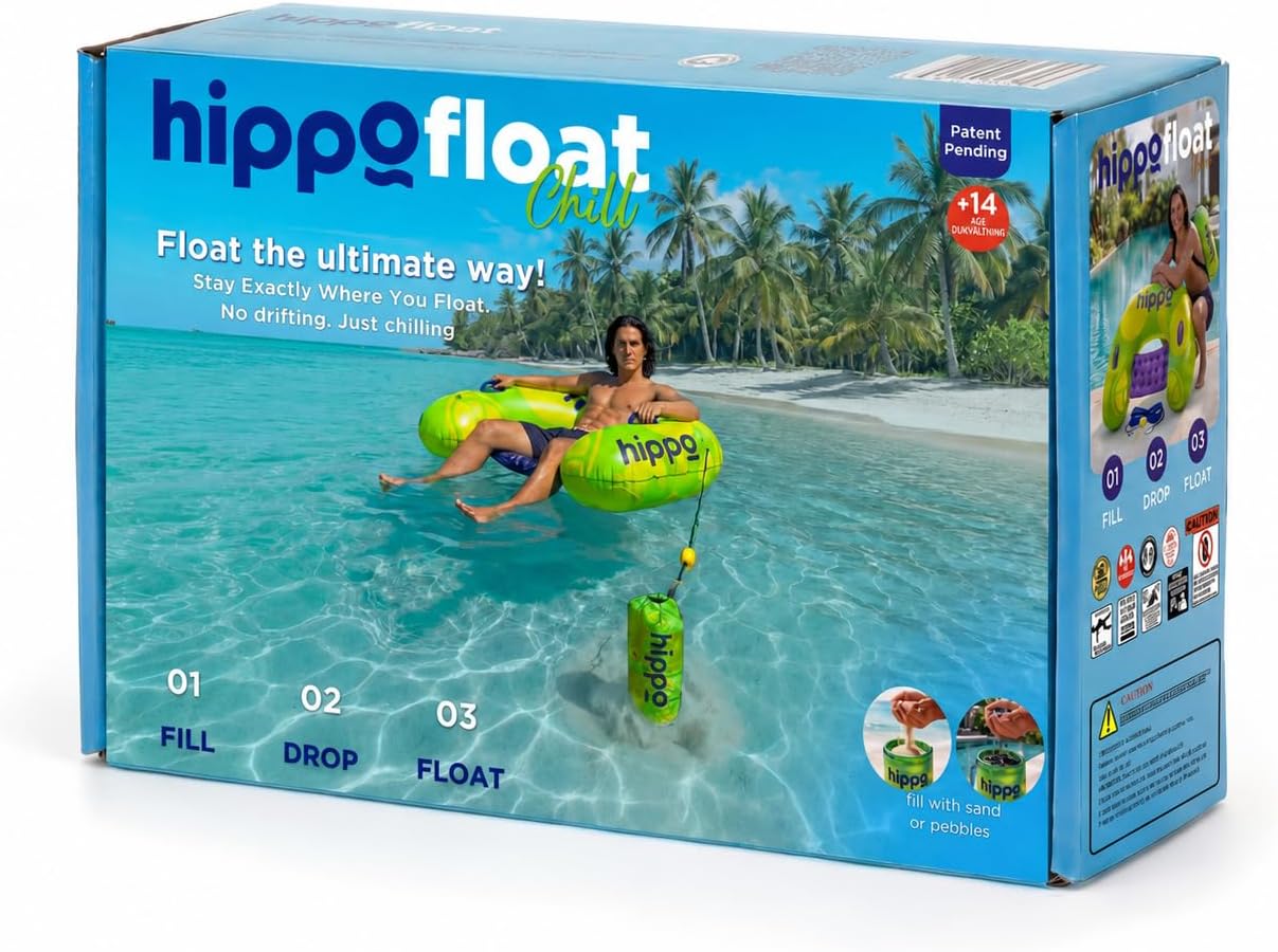 HippoFloat Stay Put Water Floats | CHILL, Fun, Joy & Vibe Collection