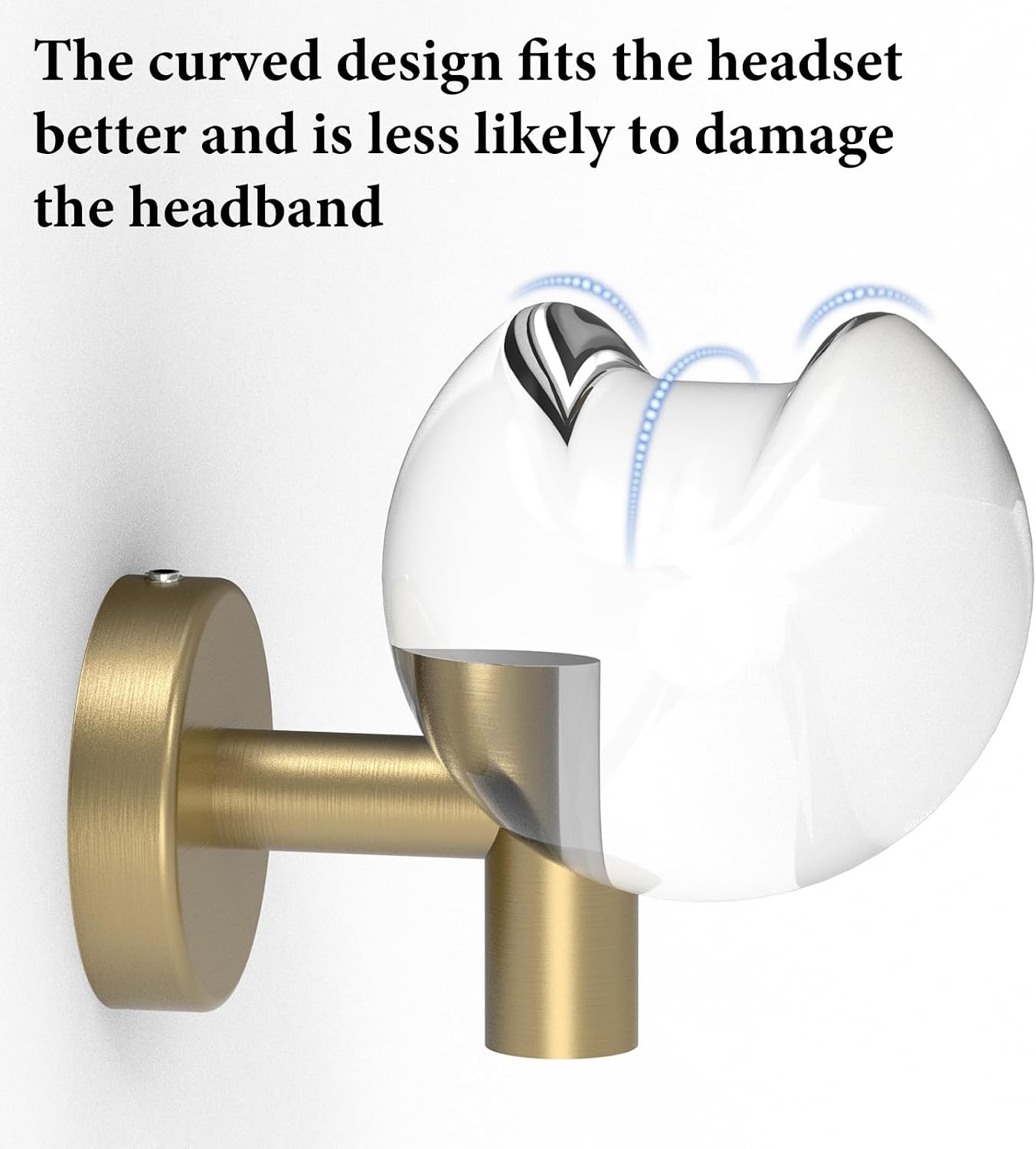 GEEKRIA Aluminum Headphone Wall Mount, Curved Headset Holder for Over-Ear Headphones Compatible with AirPods Max, Sony WH-1000XM6 XM5, Bose QC45 QC35 (Gold)