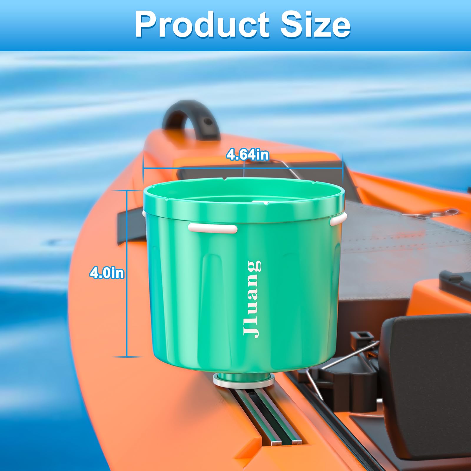 Kayak Cup Holder with Rubber Tab, Multifunctional Kayak Drink Holder, Phone Holder, Fishing Tool, Kayak Cup Holder Track Mount, Kayak Accessories for Fishing (Green)