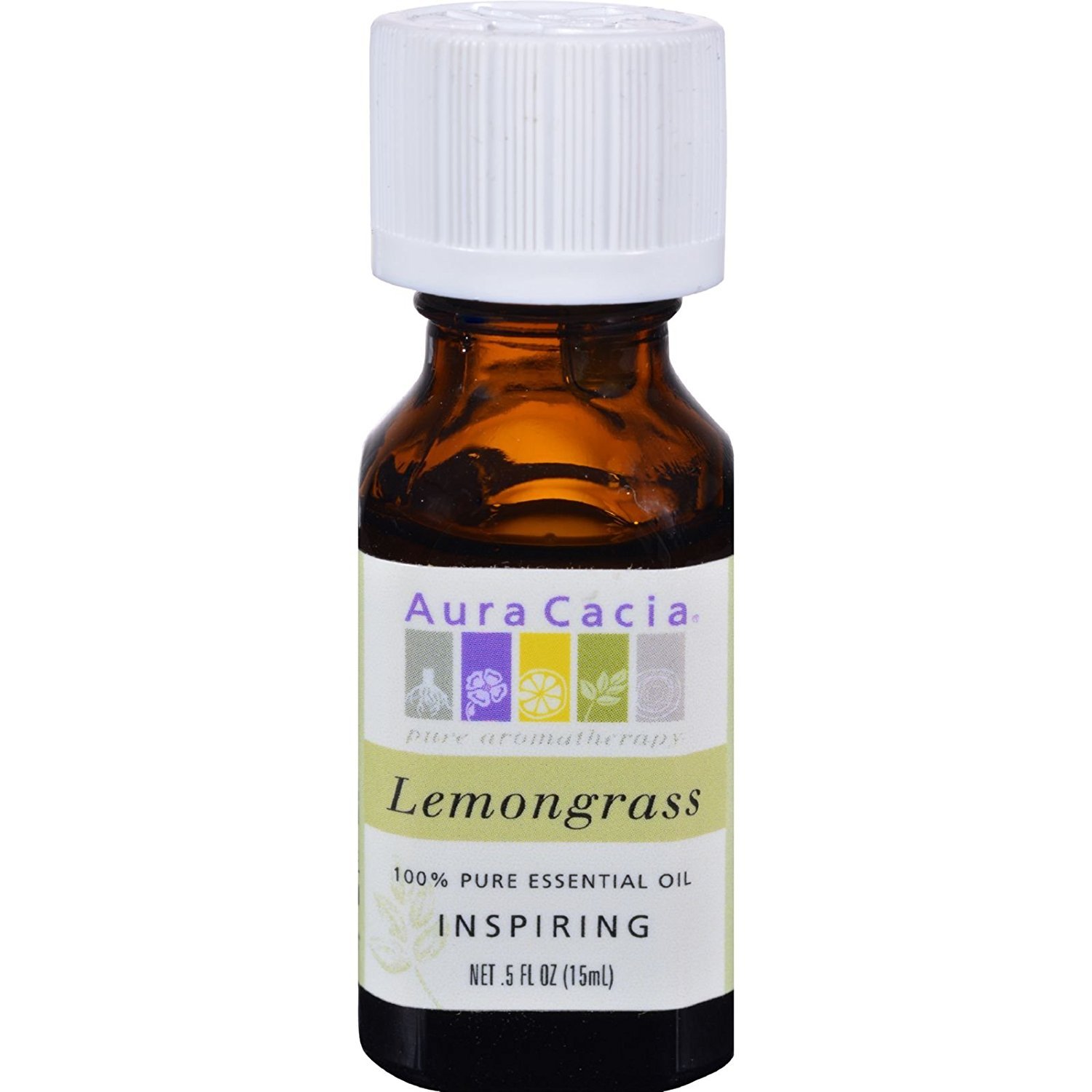 Aura Cacia 100 Percent Pure Lemongrass Essential Oil, 0.5 Ounce - 6 per case.