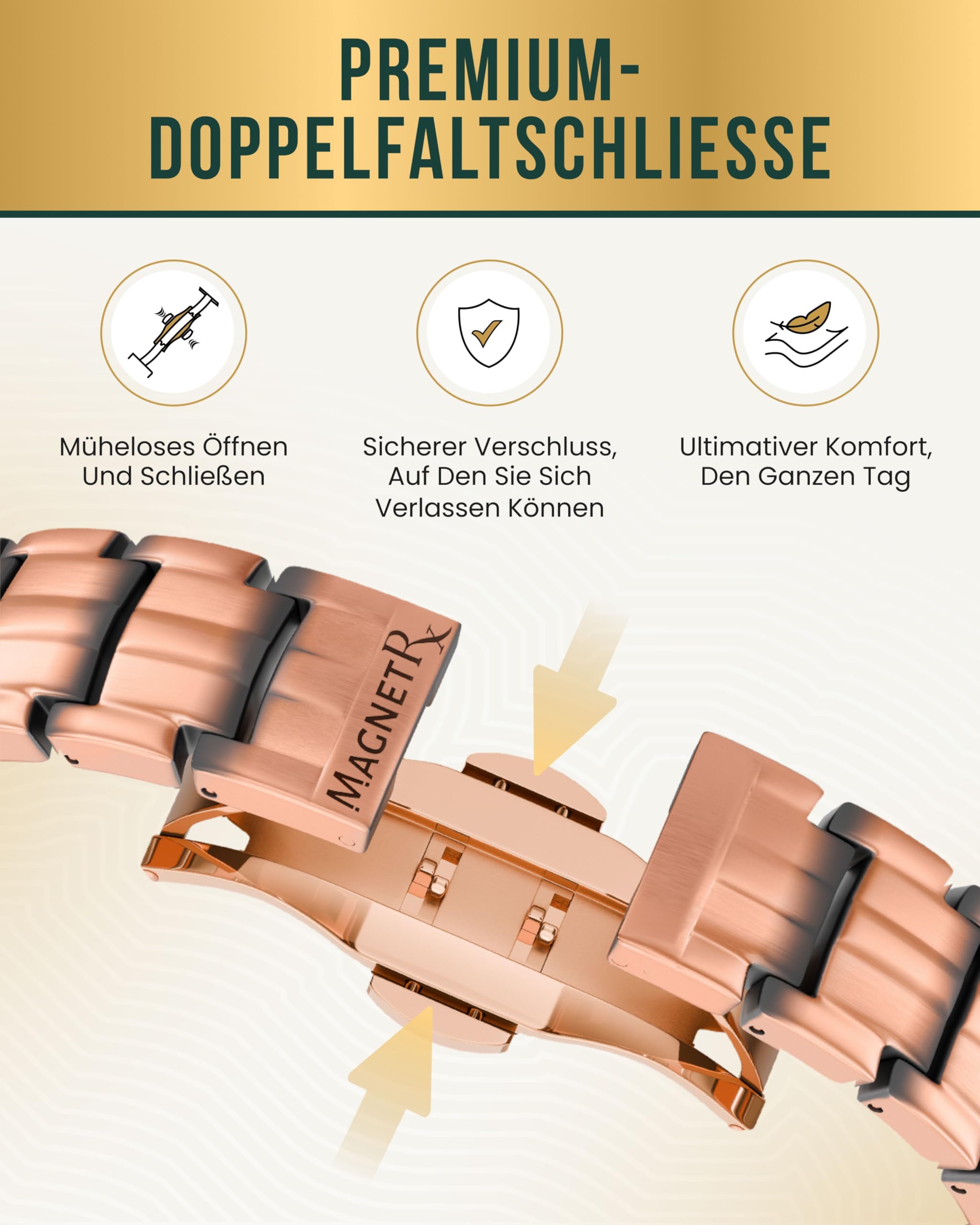 MagnetRX EllipseMAX Magnetisches Kupferarmband für Herren 5.000 Gauss Verstellbares Magnetarmband