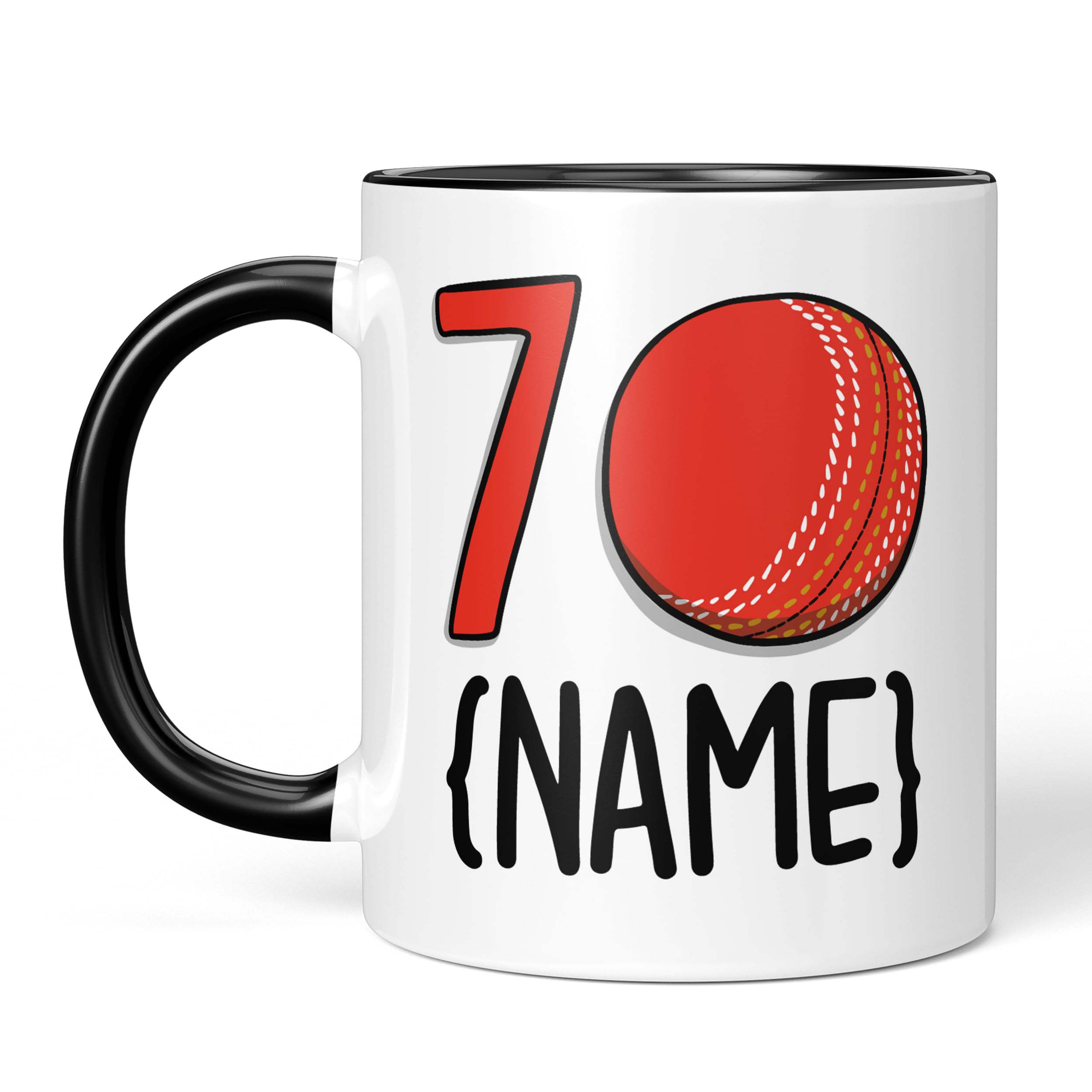 TeePee Creations Cricket 70th Birthday Gift, Present, for Husband, for Dad, for Grandad, Personalised, Cricket Fan Mug (70th)