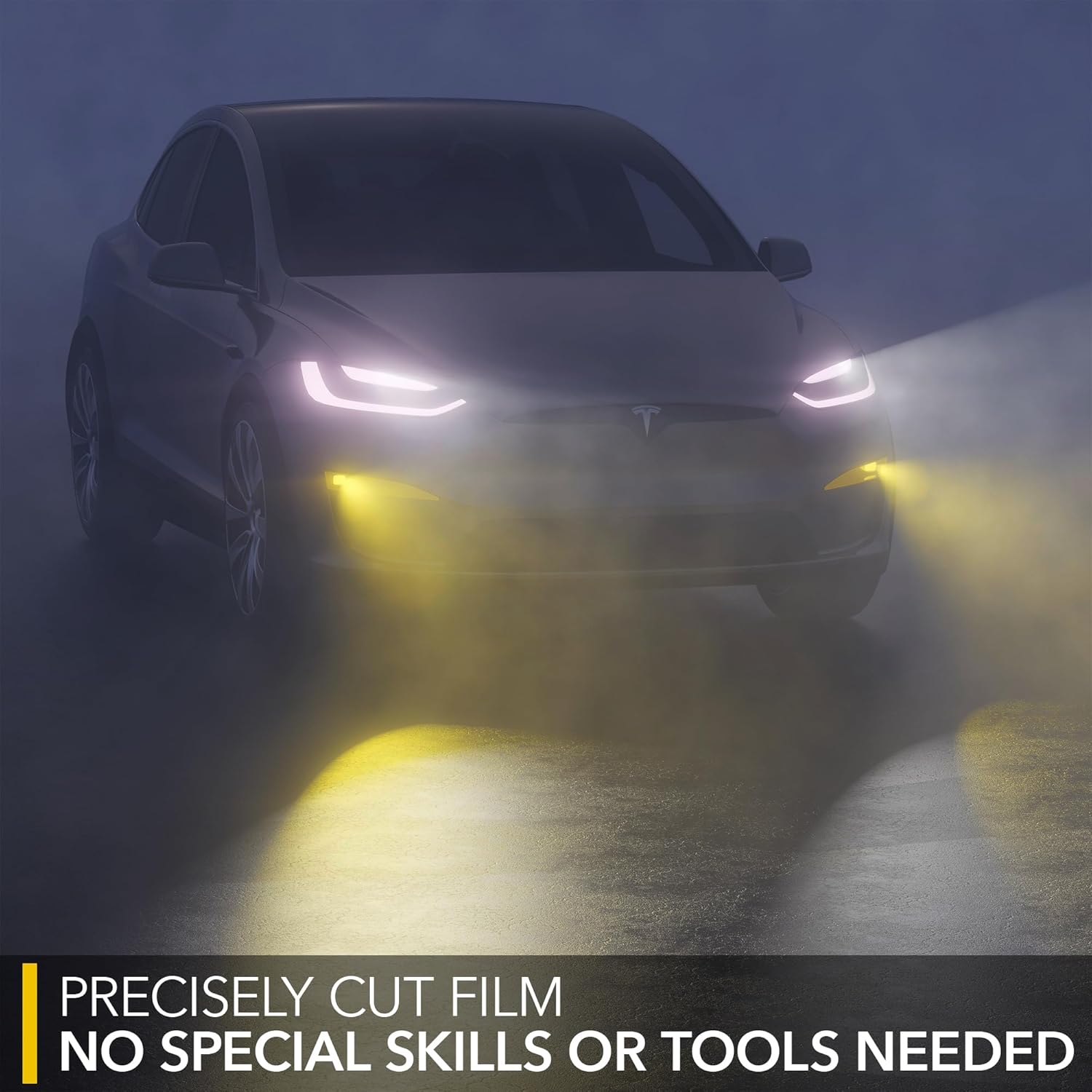 TWRAPS Fog Lights PPF for Tesla Model S & Tesla Model X 2021-2026 Refresh Plaid & Long Range - Calendered Brimstone Yellow Shade Filter, Fog Lamp Cover Film