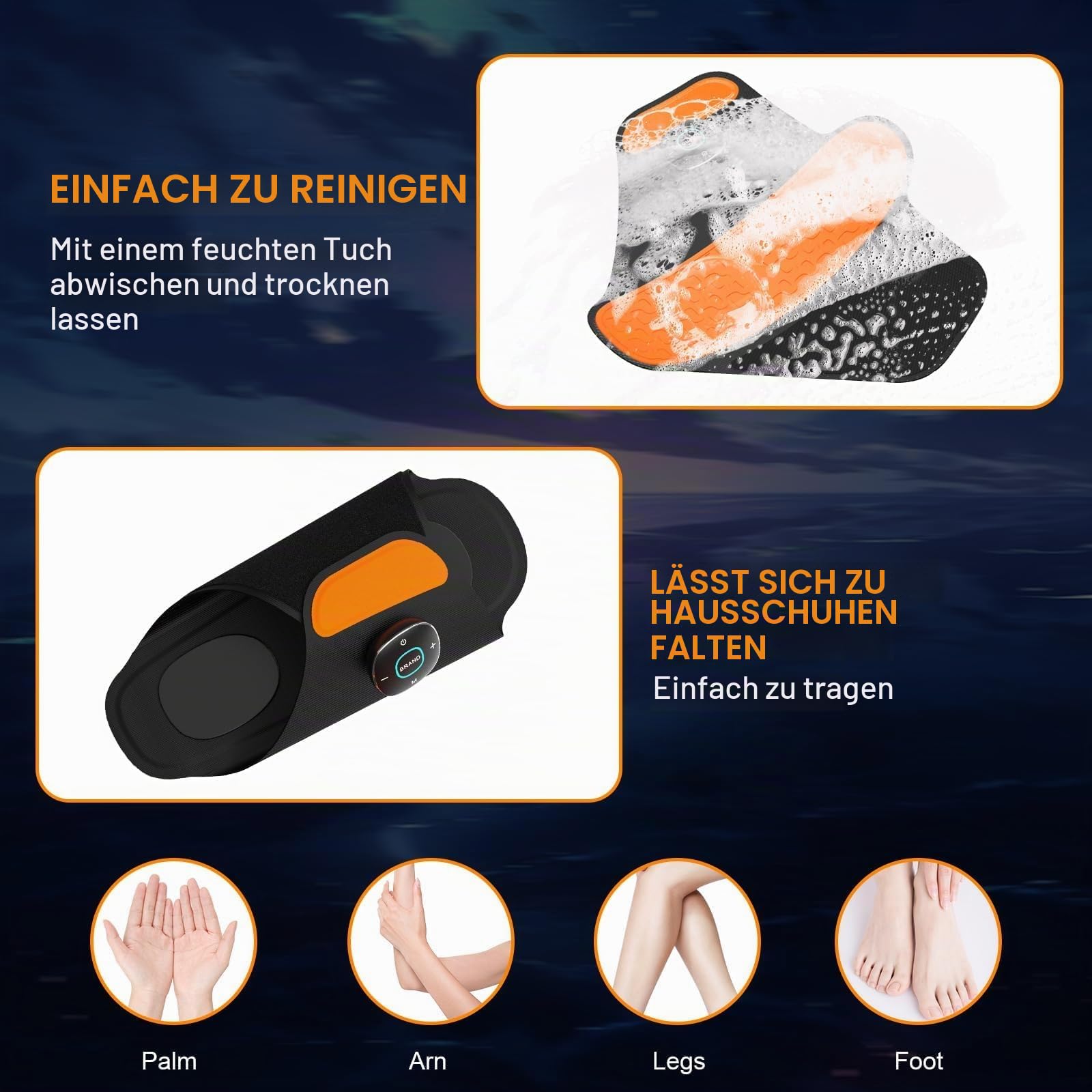 EMS Fußmassager Schuhe, Geschenke für Männer - Neue Upgrade Fußmassager für Schmerzen und Kreislauf, tragbare Beine und Füße Massager Pad mit Fernbedienung, 7 Modi Massage Pantoffeln (1 Paar)