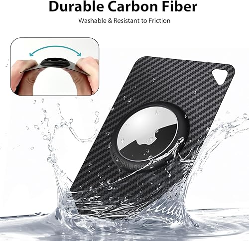 Miniatura 3 de Stouchi - Soporte para tarjetas AirTag de 0.023 pulgadas, fibra de carbono súper fina, 0.18 onzas, ligero, duradero, nunca se cae, tarjeta AirTag