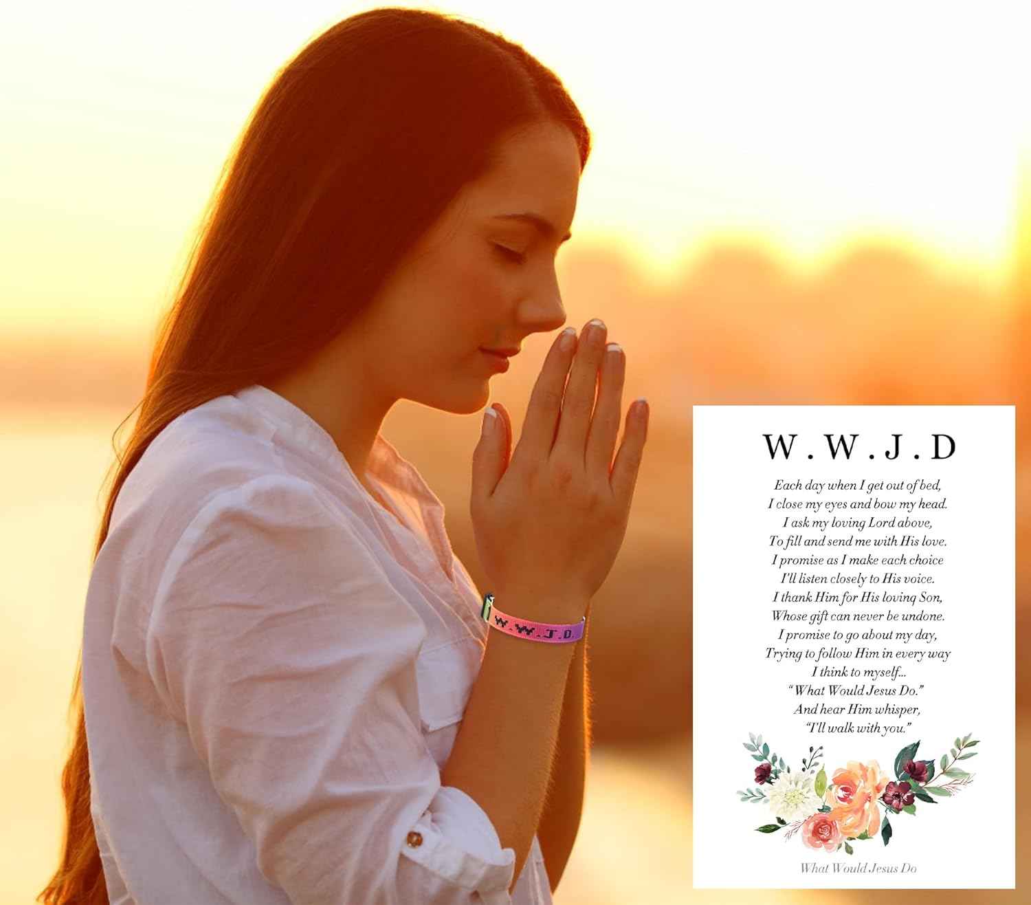 MOZAKA 21PCS WWJD Bracelets Pack Christian Gifts Adjustable Wristbands WWJD Jesus Bracelets Bulk What Would Jesus Do Bracelets with 21 Message Cards - Image 3