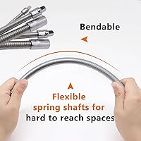 Vista 5 de Juego de barras de extensión de dado flexible de 1/2", extensión de llave inglesa flexible, mango de extensión de dado de 2 piezas