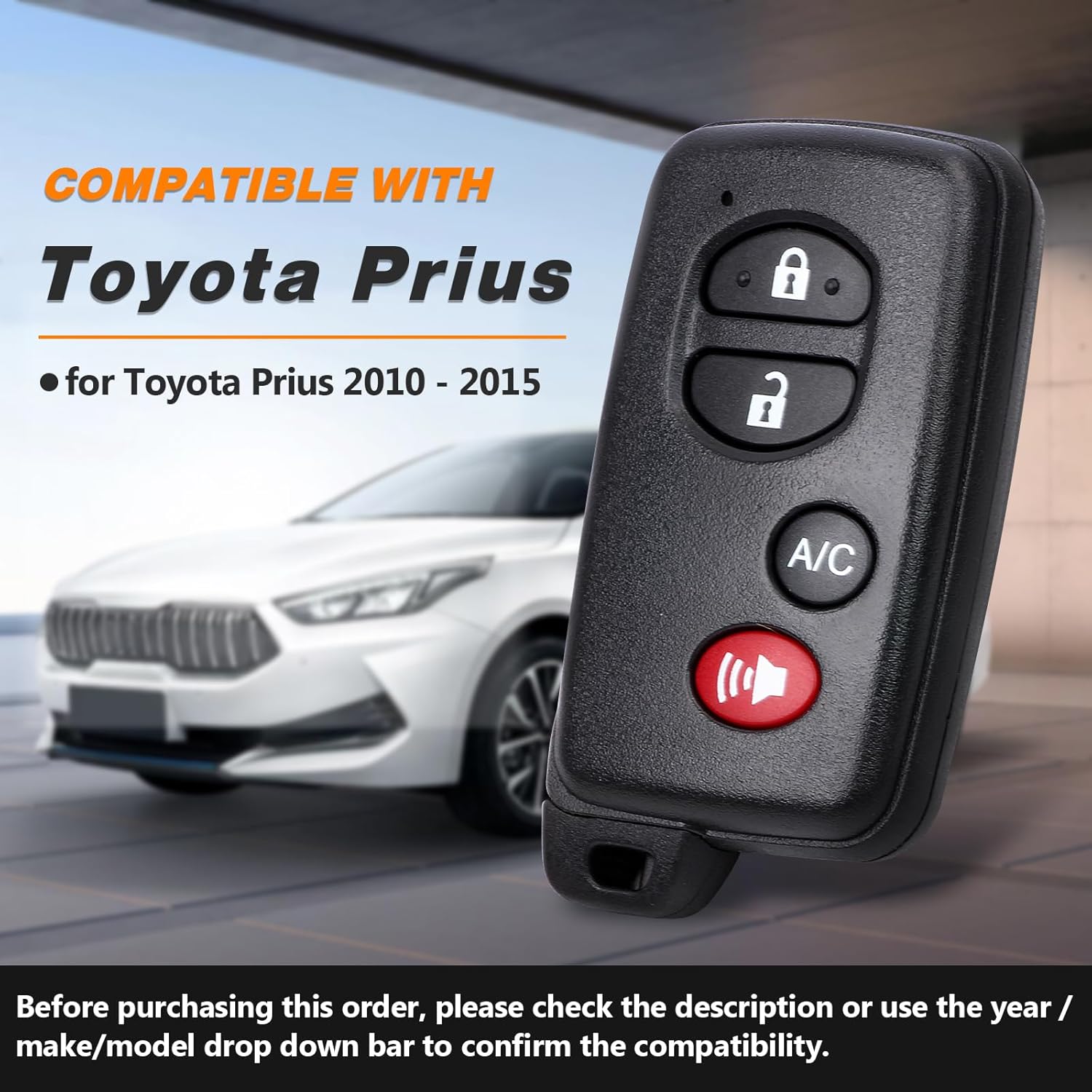 Yewong Smart Key Fob Keyless Entry Remote Fit for Toyota Prius 2010-2015 FCCID:HYQ14ACX 89904-47150 271451-5290 GNE Board 4 Button