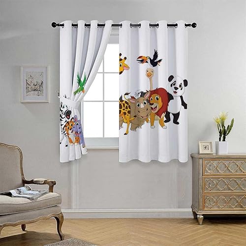 Miniatura 1 de Cortinas opacas cortas para niños, con ojales, para puerta corrediza, cortinas opacas cortas para Ventanas de Cuarto de 55 pulgadas de ancho por 72