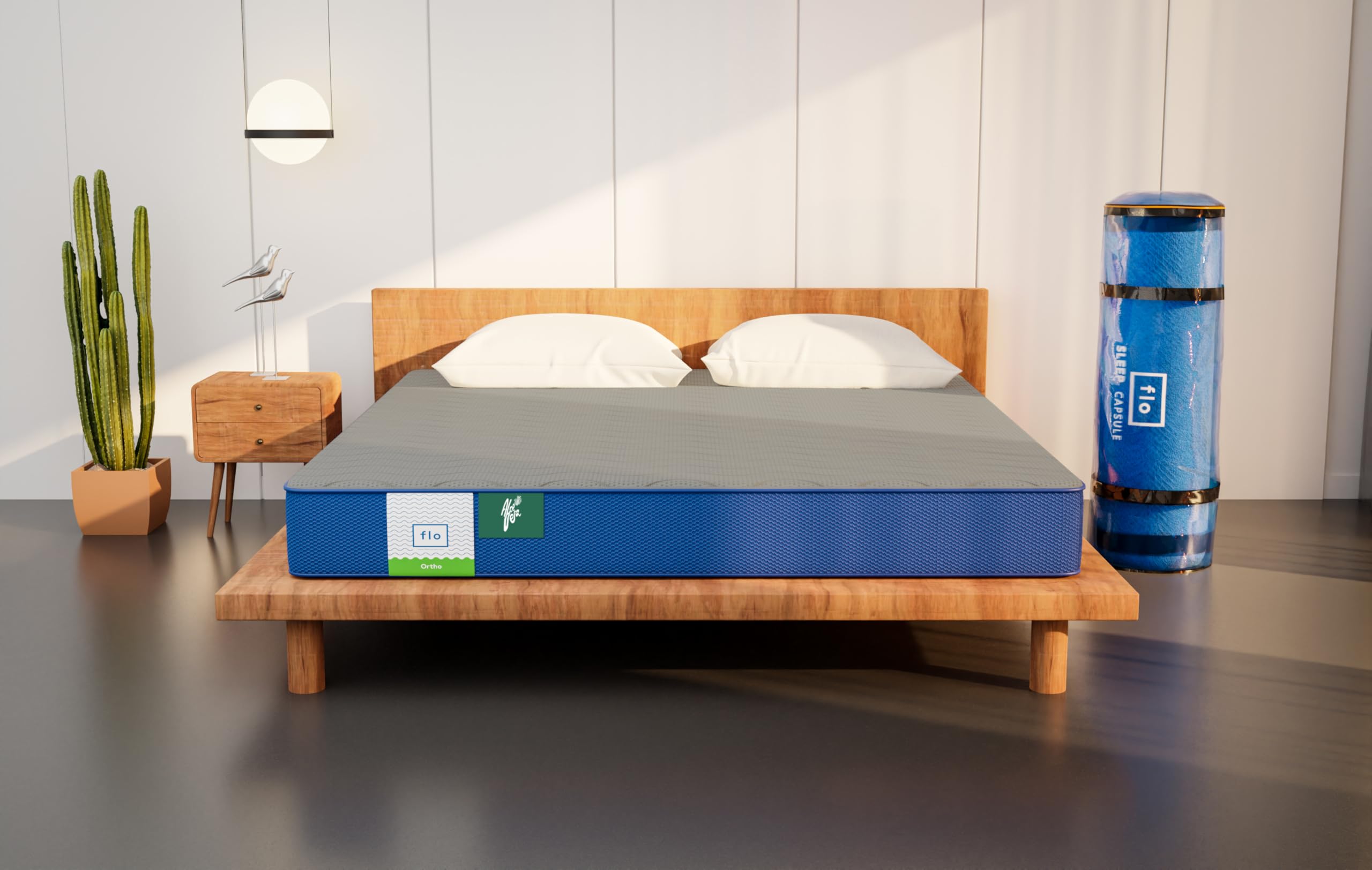 Flo Ortho™ Mattress | Aloe Vera Infused Orthopedic Mattress with Pain Release™ Technology | Medium Firm Feel | 6 inch Mattress in King Size (78x72x6) | 10 Year Warranty- Grey Colour-image-24