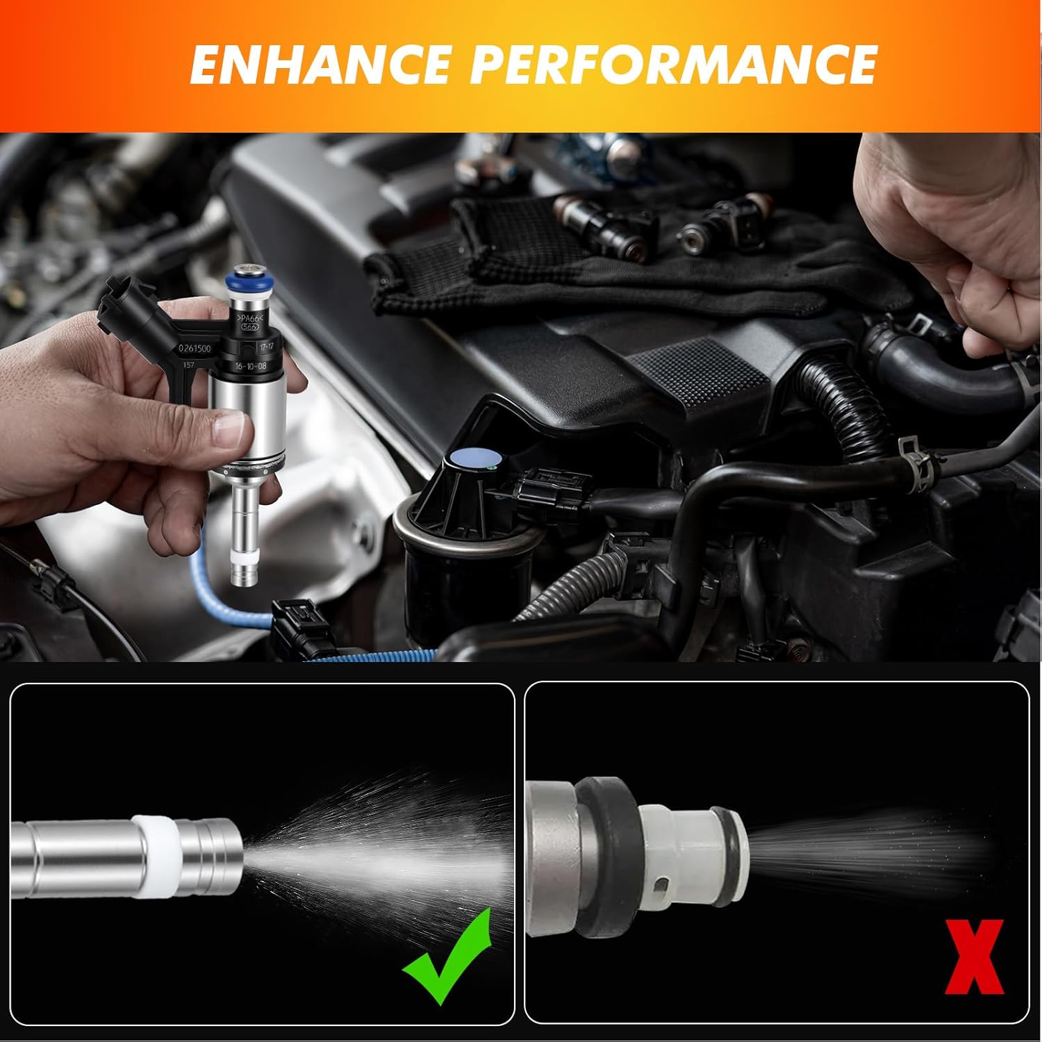 2010-2016 4Pcs Fuel Injectors Compatible for Mini Cooper 2010-2016 Cooper Countryman 2011-2016 Cooper Paceman 2013-2016, for BMW 118i 2012-2015 & 120i 2016, 1.6L L4 Replace 13647598785 FJ1123
