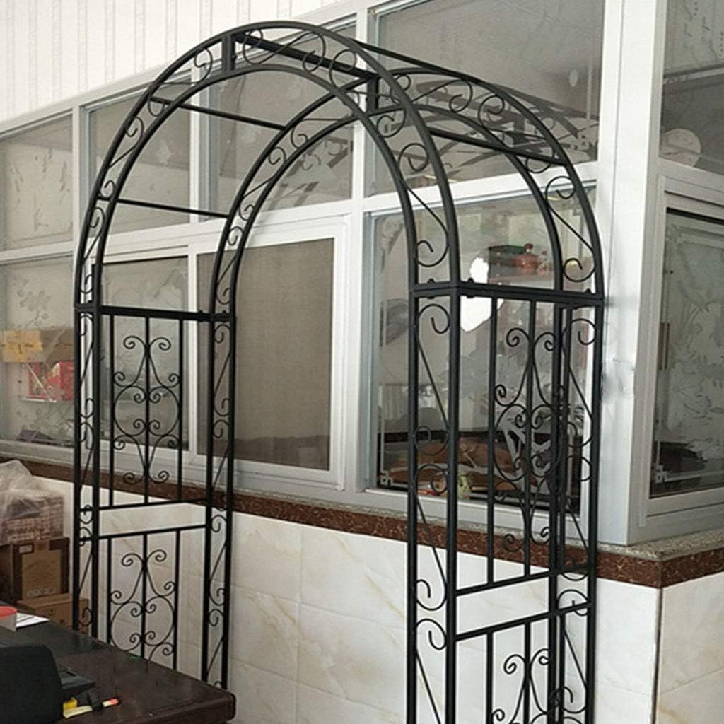 Arbors Metal Garden Arch 2.3M Garden Arch Powder-Coated Steel Lattice for Plants Support Rose Climbing Arch Garden Decoration