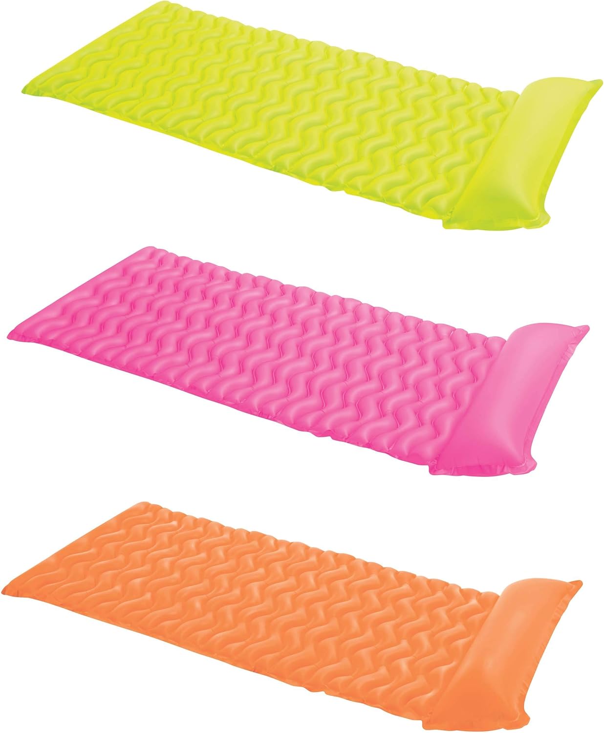 Intex Tote 'N Float Wave Mat Floating Pool Lounger with Headrest (3 Pack)