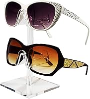 Vista 5 de MOOCA Juego de 2 piezas de soporte acrílico de alta calidad para gafas, soporte para gafas de sol, soporte para lentes de sol, soporte de marco