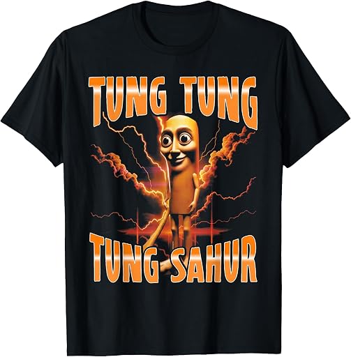 Italian Brainrot Funny Viral Alpha Meme Apparel Surreal Italian Brainrot Meme Tung Tung Tung Sahur T-Shirt