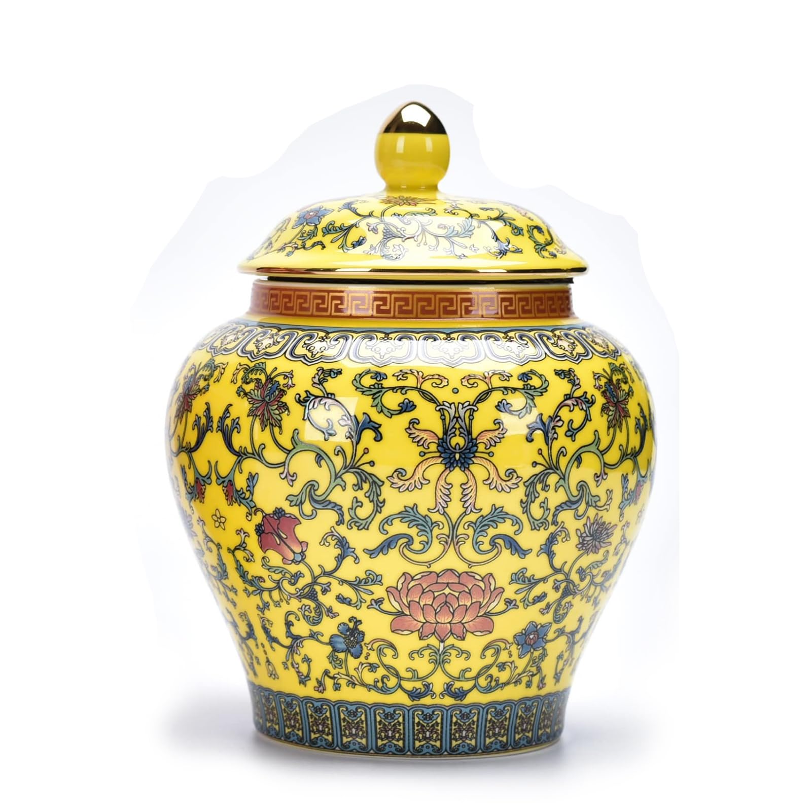 Ylme Yellow Tea Caddy For Tea Bags Ceramic Storage Jars For Kitchen Kitchen Pantry Organization Leakproof Containers For Flour Sugar Rice Coffee Beans Tea And Snacks,
