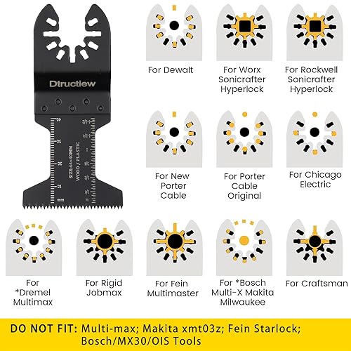 Miniatura 4 de 60 hojas de sierra oscilantes, de liberación rápida, kit de cuchillas de herramientas oscilantes universales de madera y plástico, compatibles con