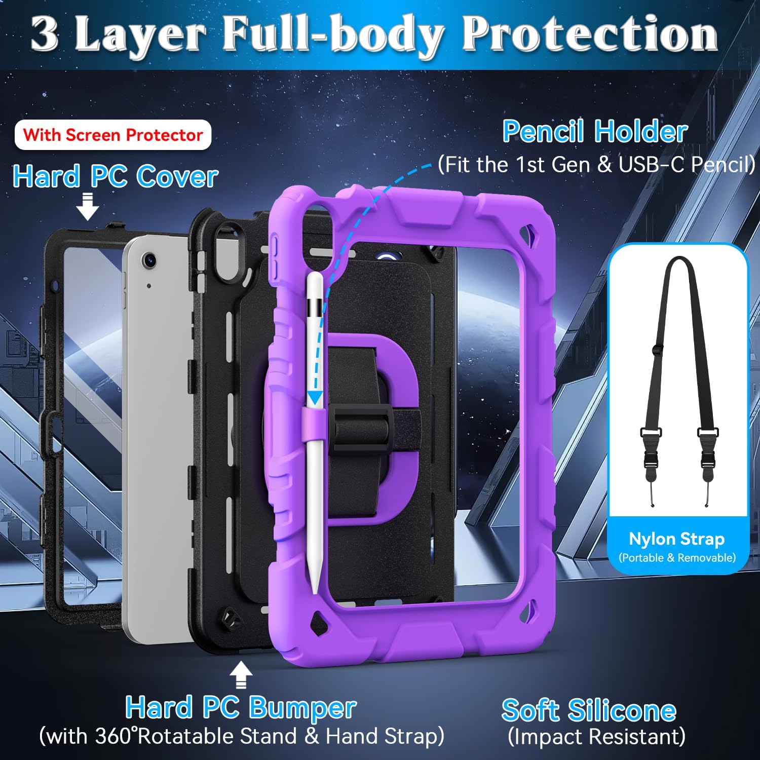 Grifobes for iPad A16 Case 11th/10th Generation 11"/10.9" Shockproof image 3