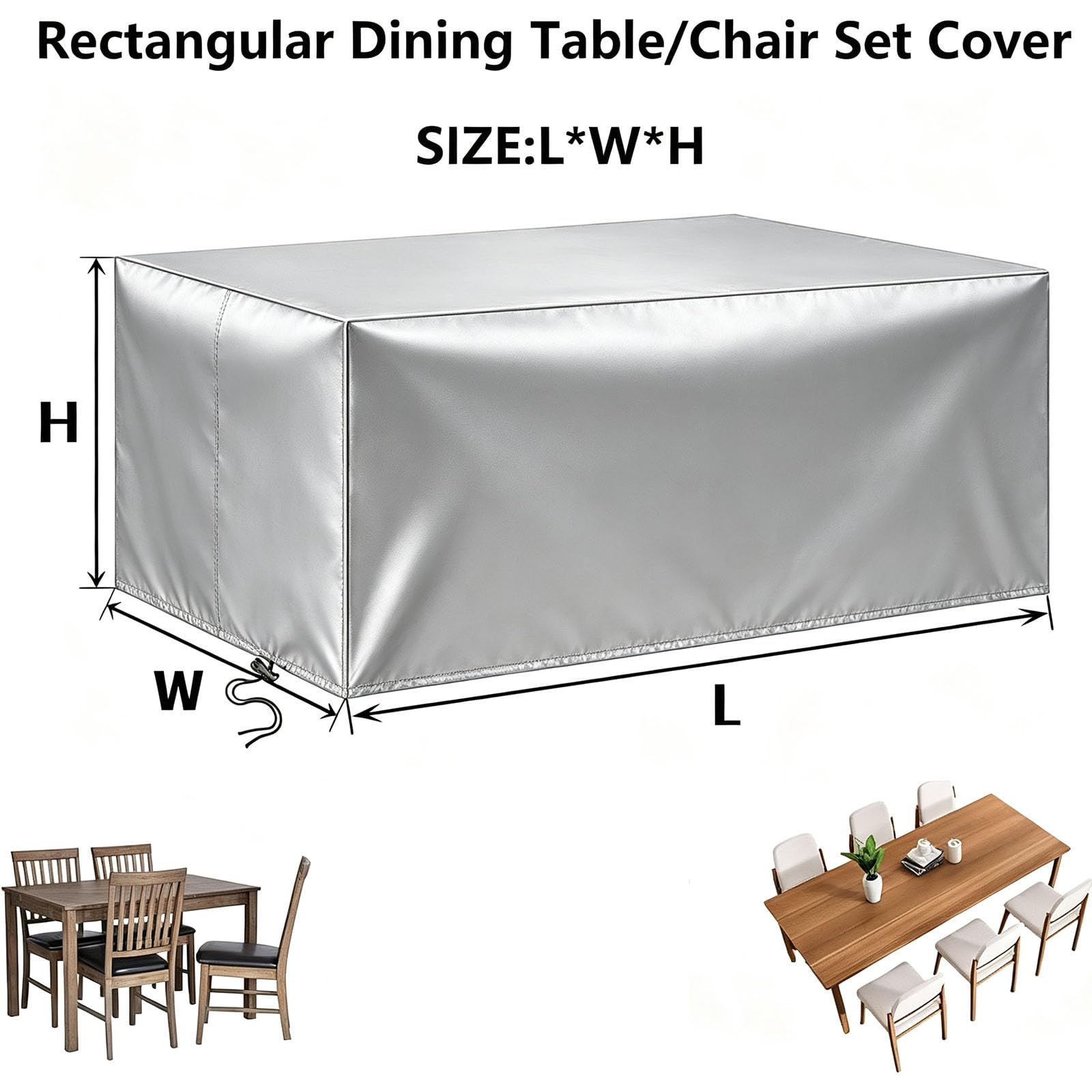 Abdeckung Gartenmöbel Wasserdicht 280x280x95cm (LxWxH) Abdeckung für Gartentisch Winterfeste mit Zugkordel und Winddichte für Europaletten, Palettenmöbel, Gitterboxen, Gartenmöbel und Grill
