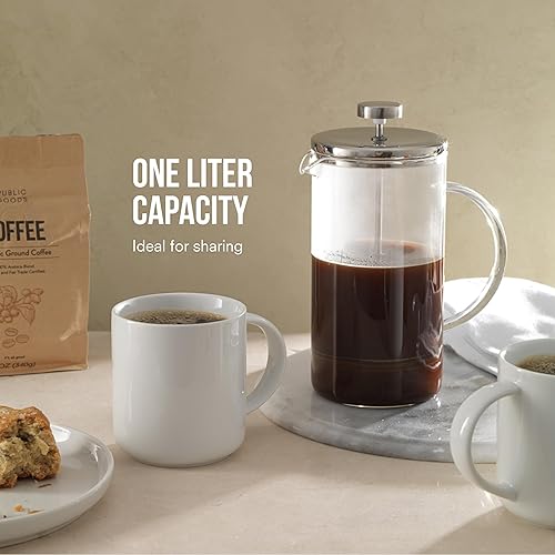 Public Goods 34 oz. French Press Coffee Maker - Thumbnail 4
