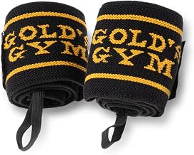 GOLD'S GYM G3511 Stable Wrist Wraps with Loops for Beginners to Advanced, Reduces Wrist Stability and Protection! Moderate Firmness and Flexibility! Press Type Bench Press Chest Press Injury