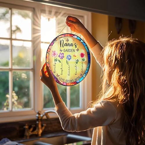 Miniatura 4 de Atrapasueño personalizado de vidrio para jardín de la abuela, decoración de ventana, regalo para mamá, abuela, nana, día de la madre, Navidad