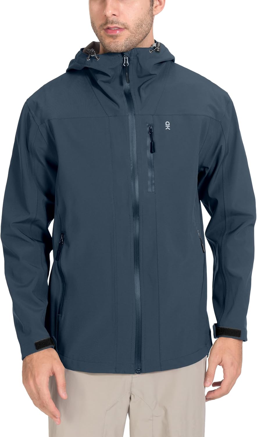 Little Donkey Andy Men's Rain Hiking Jackets Waterproof Windproof Breathable Shell Coats Travel Fishing