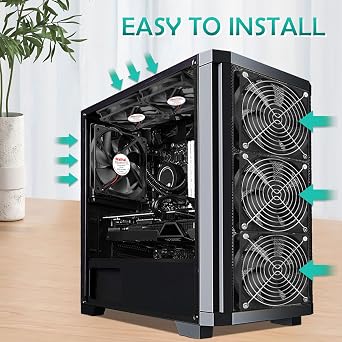 Wathai 120mm x 25mm 12V Computer Case Cooling Fan 12 Volt 2Pin DC Fan 2Pack | High Speed 2000RPM 5 inch 12v Computer Fan for Ice Maker Battery Supply Wine Fridge Replacement AMP Cooling
