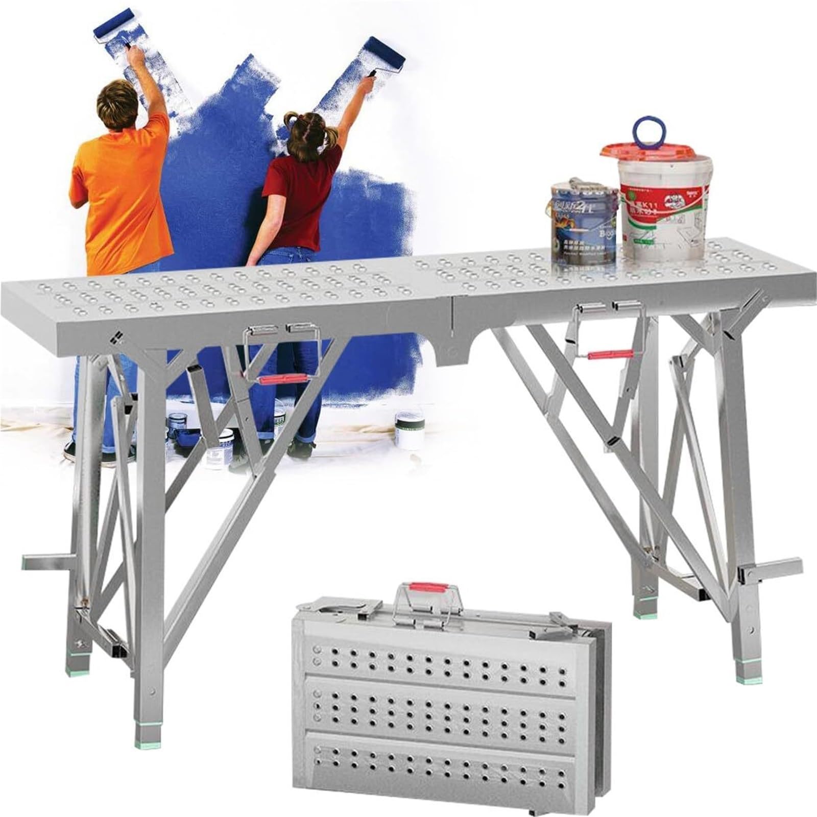 Plate-forme de travail avec hauteur réglable pour peindre sans fatigue